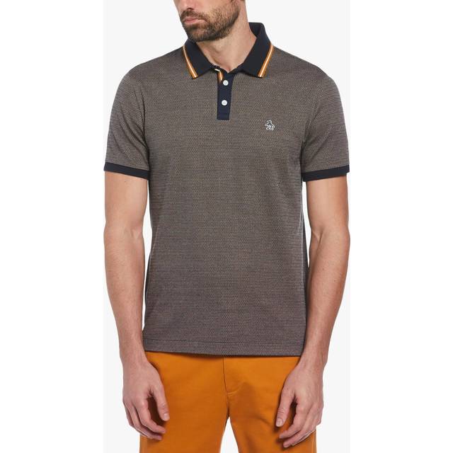 Jacquard Polo Shirt With Tipping In Dark Sapphire