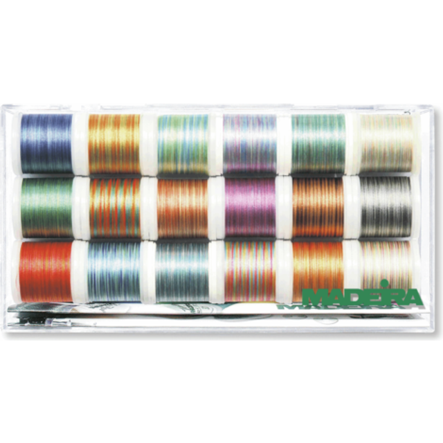 C/BOX POLYNEON ASTRO - Clear Box: Polyneon No.40 Multicolour: 18 x 400m: Spools - Madeira - One Size