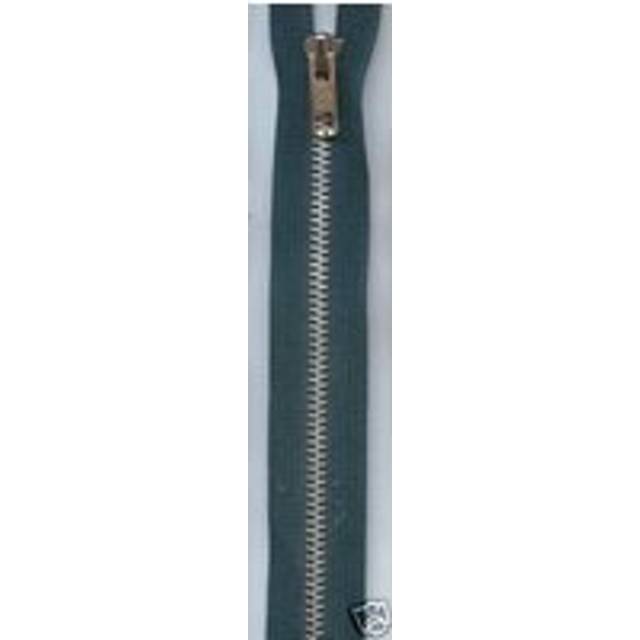 YKK Silver Metal Open End Zips Green