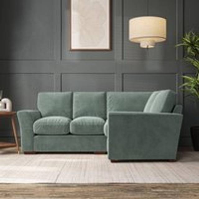Lena Small Corner Sofa - Luxury Velvet Lilypad