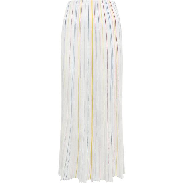 Celeano Striped Plisse Midi Skirt - IVORY MULTI - Small
