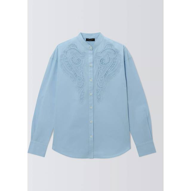 Ainsley Long-Sleeve Embroidered Shirt - LTBLUE - Large