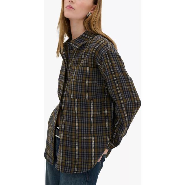 MY ESSENTIAL WARDROBE Jean Check Shirt, Military Olive