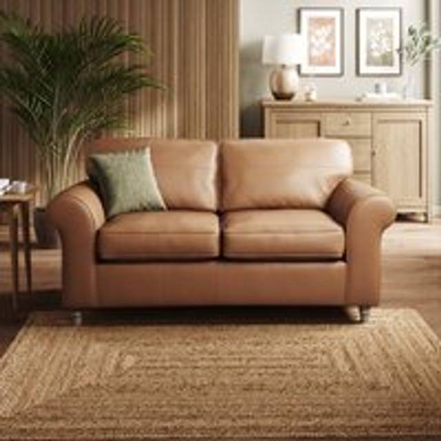 Flori Classic Leather 2 Seater Sofa - Classic Leather Tan