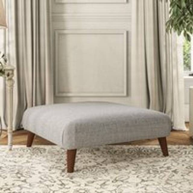 Evelyn Footstool - Chunky Tonal Weave Silver