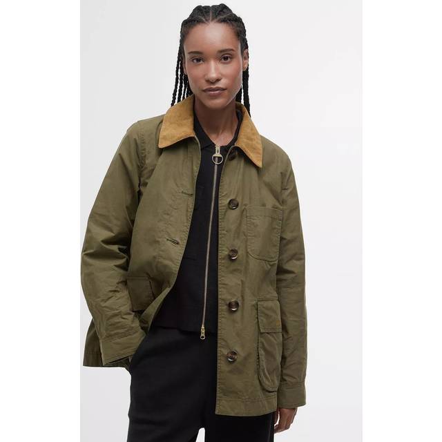 Barbour Averie Re-Engineered Showerproof Jacket, Green/Ancient Tartan