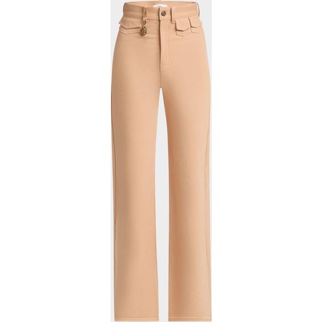 High Rise Flared Jeans, Pink - ALMOND CREAM - 46 FR (14 US)