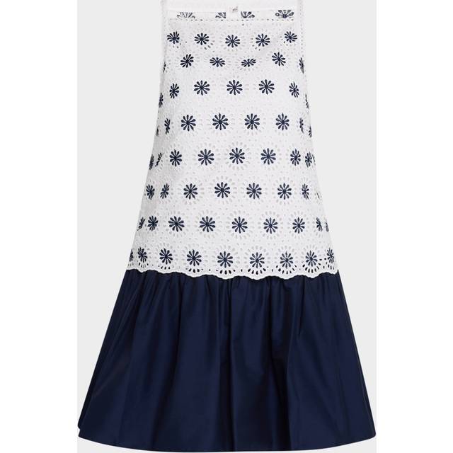 Grace Eyelet Drop-Waist Mini Dress - OPTIC WHITE - 0