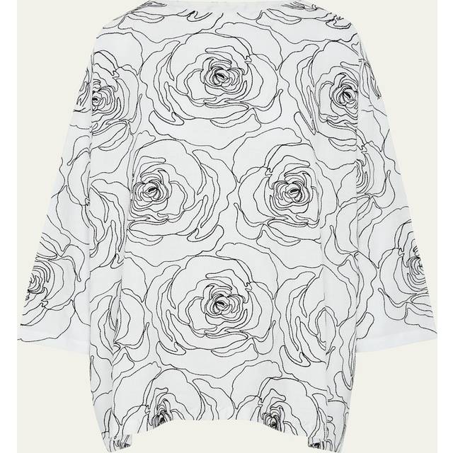 Wide A-Line Scoop-Neck Tunic (Long Length) - WHITE - 0