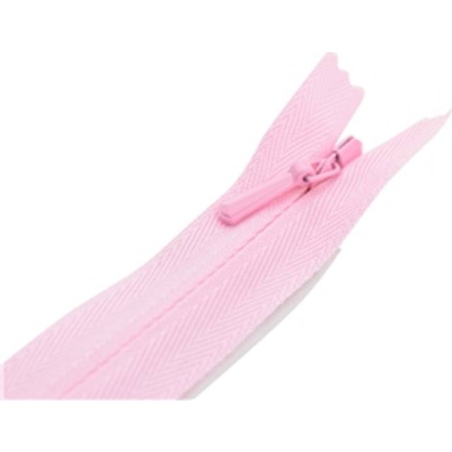 Dolt blixtlås 15 cm ej delbar 4 mm YKK - Rosa