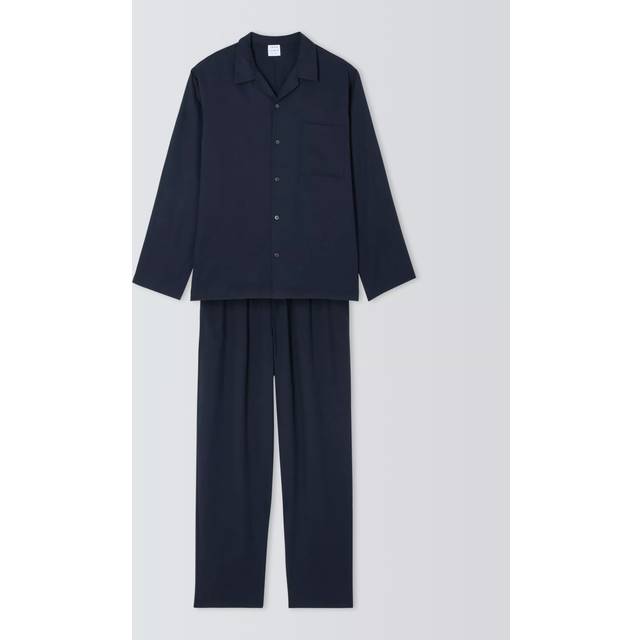John Lewis Lyocell Plain Pyjama Set, Blue Navy