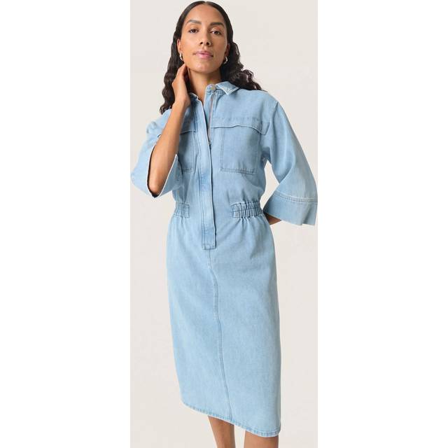 Soaked In Luxury Annabeth Denim Shirt Dress, Light Blue
