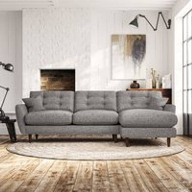 Anders 4 Seater Corner Chaise Sofa - Chunky Weave Charcoal