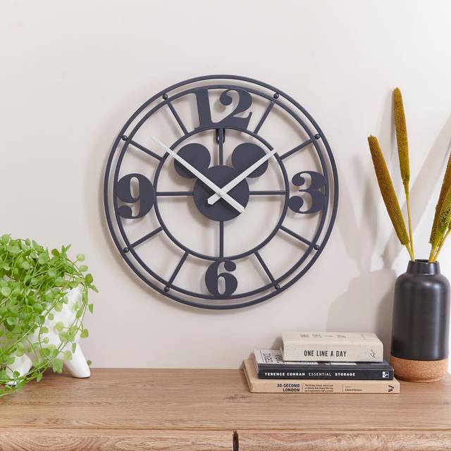 Disney Mickey Mouse Skeleton Indoor Outdoor Wall Clock - Charcoal