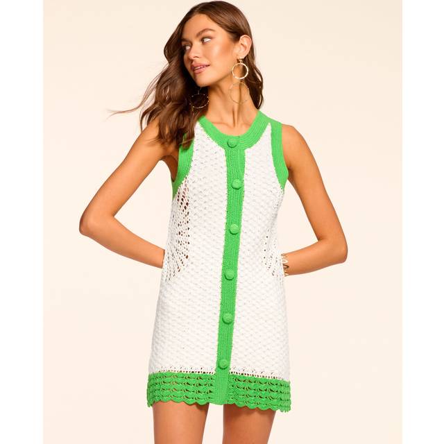 Chelsea Colorblock Knit Mini Dress in Green Colorblock - GREEN COLORBLOCK