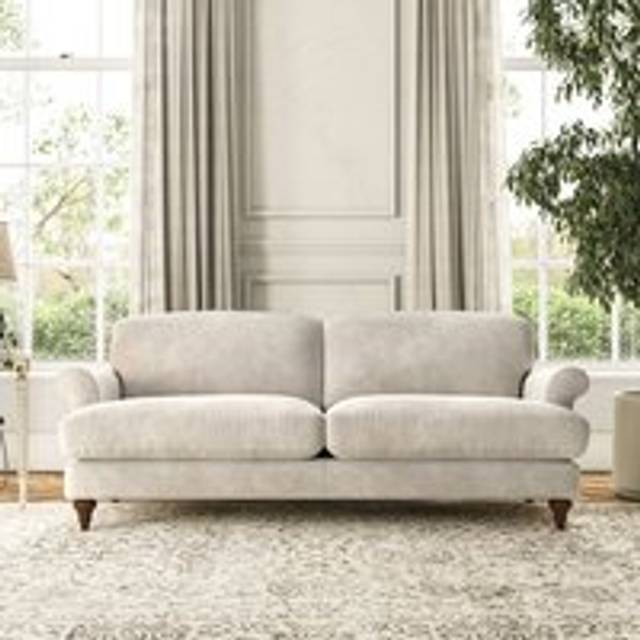 Evie Large 3 Seater Sofa - Aqua Clean Chenille Sandstone