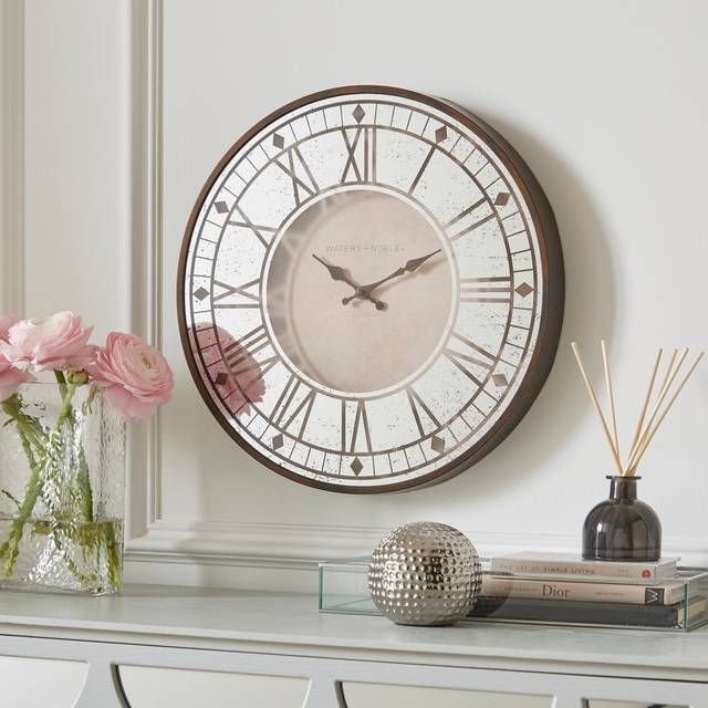 Bates Mirrored Face Wall Clock - Natural