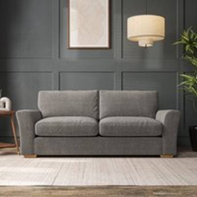 Lena Large 3 Seater Sofa - Tonal Plush Chenille Grey