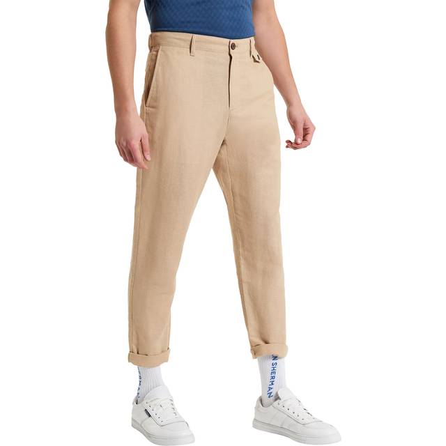 Ben Sherman Linen & Cotton Blend Slim Taper Fit Trousers