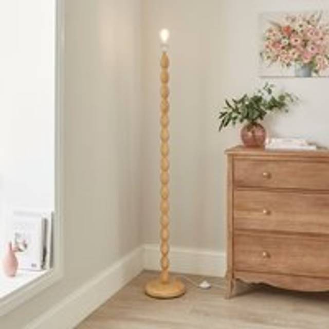 Elsie 'Paint Your Own' Floor Lamp Base - Natural