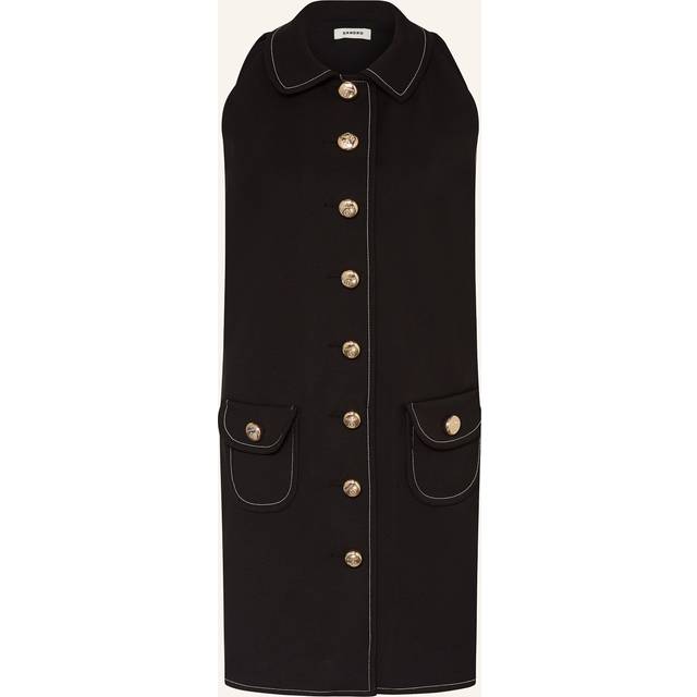 Robe courte à col claudine - Noir - 34