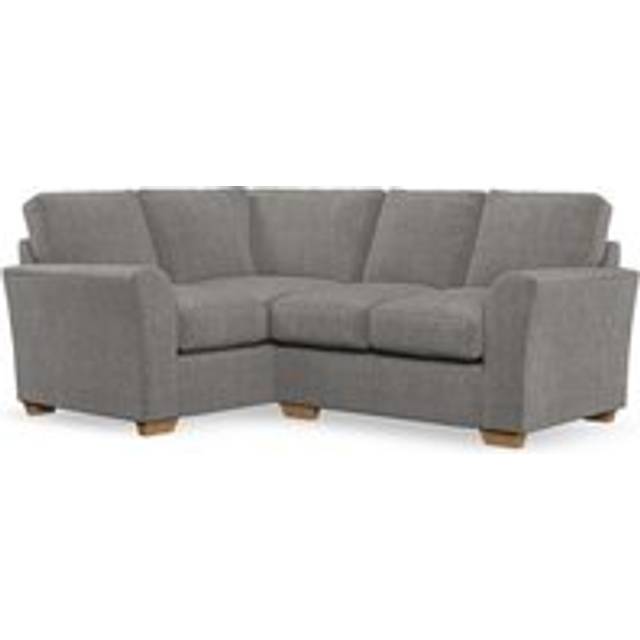 Lena Small Corner Sofa - Tonal Plush Chenille Grey