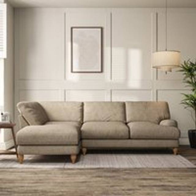 Darwin 4 Seater Corner Chaise Sofa - Chunky Weave Honey