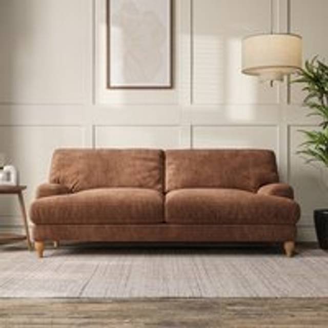 Darwin 4 Seater Sofa - Tonal Plush Chenille Soft Clay
