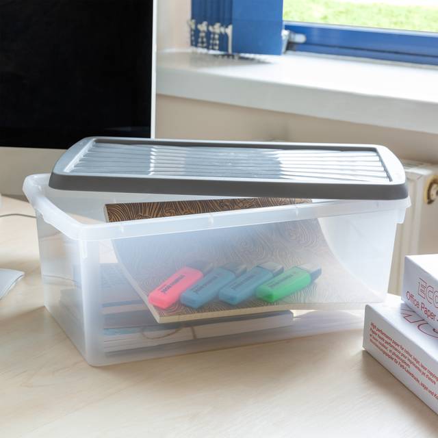 Wham Box Set of 3 Stackable Boxes & Lids - Clear