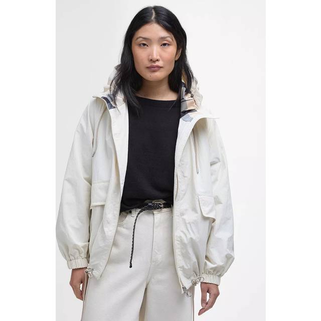 Barbour Orson Showerproof Hooded Jacket, Pearl/Safari Tartan