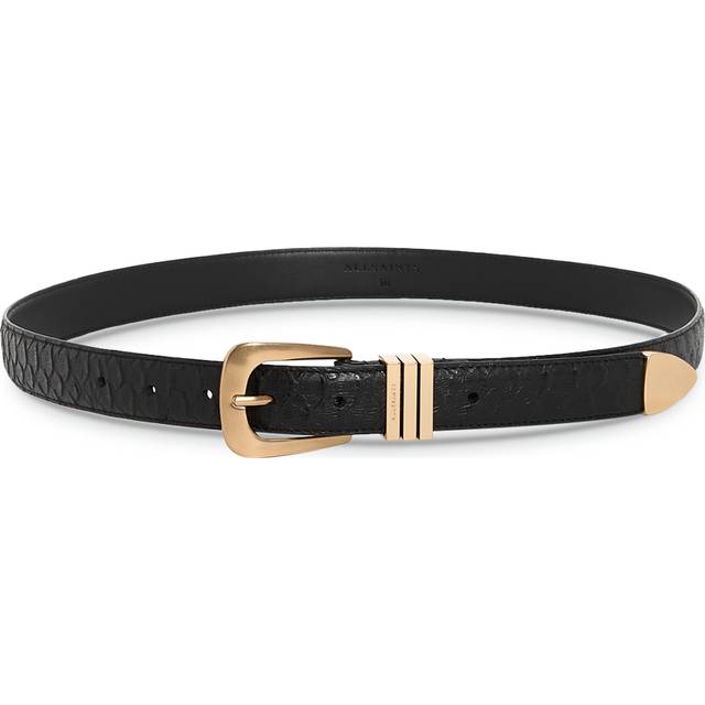 Allsaints Women's Feather Snake Embossed Leather Belt