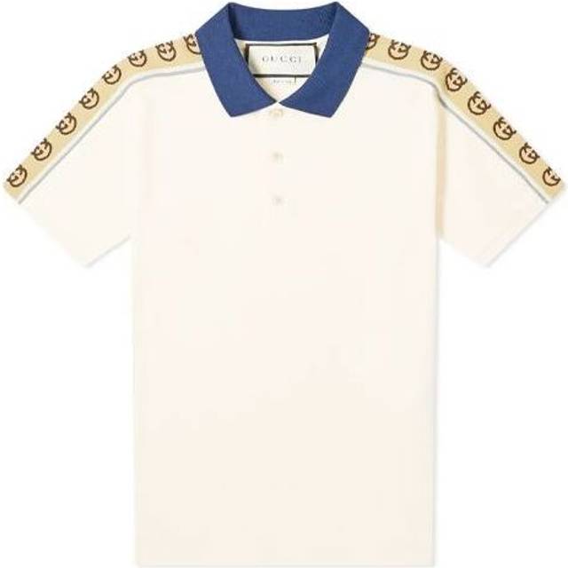 Gucci Interlock Double G Stripe Short Sleeve Polo Shirt White 598949-XJB0Q-9247 - Ivory - M