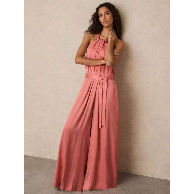 Reiss Rosin Draped Jumpsuit, Coral