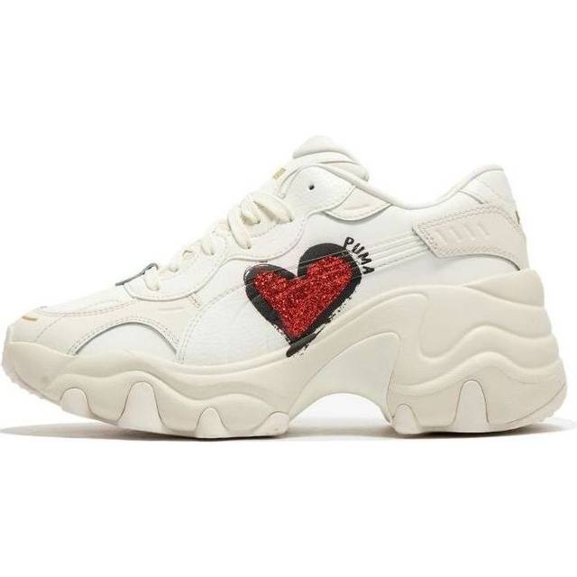 (WMNS) PUMA Pulsar Wedge CN Heart Sneakers 'White Red' 398674-01 - White/Red - 7.5