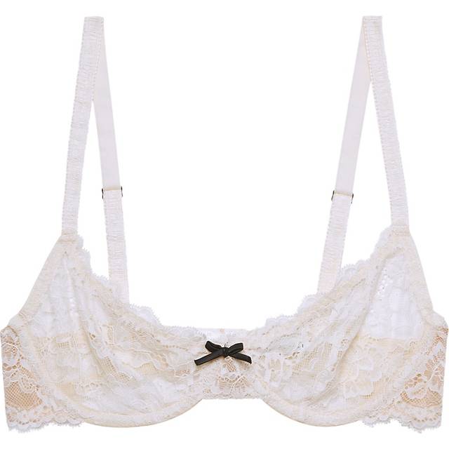 Fleur du Mal Off-White Bianca Lace Bra - Buttercup 1036 - US 36C
