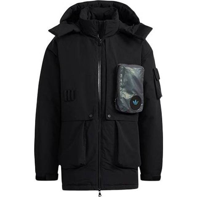 adidas originals Zipper Cardigan hooded Down Jacket Black H58058 - Default Color - M