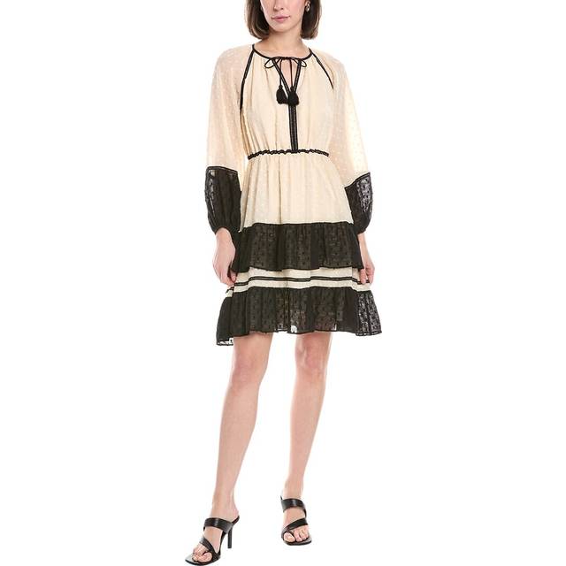Stellah Tiered Swiss Dot Mini Dress