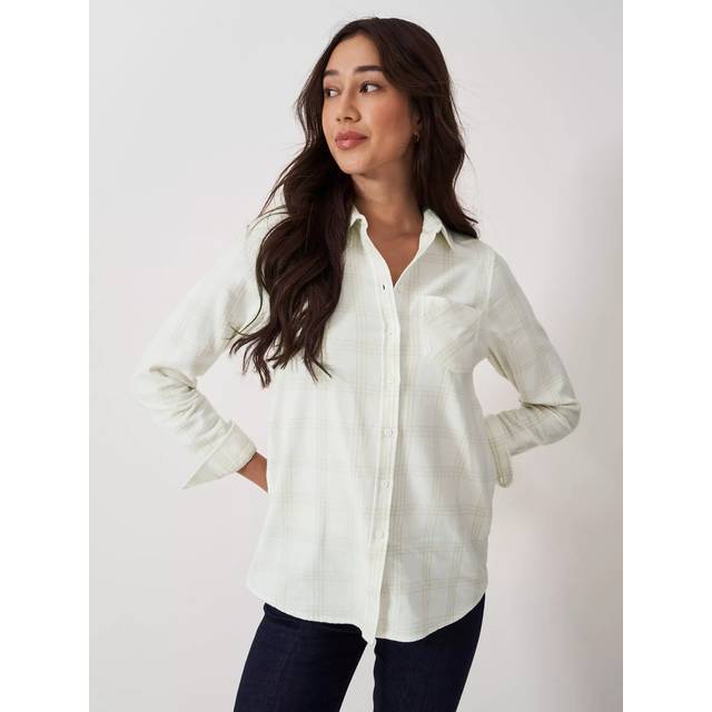 Crew Clothing Check Cotton Shirt, Oatmeal