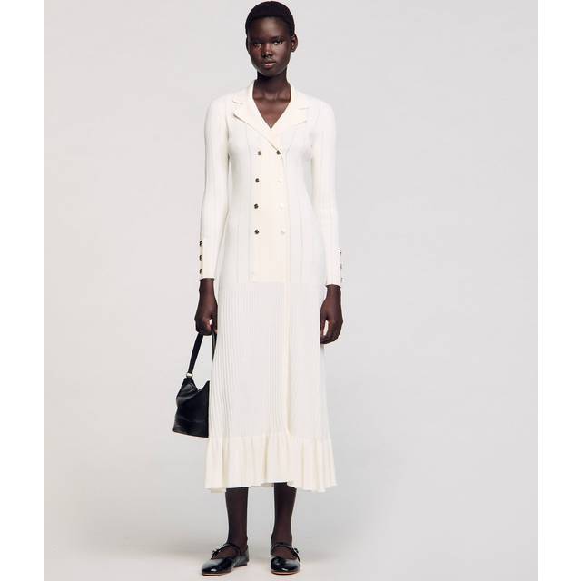 Robe longue en maille - Ecru - 40