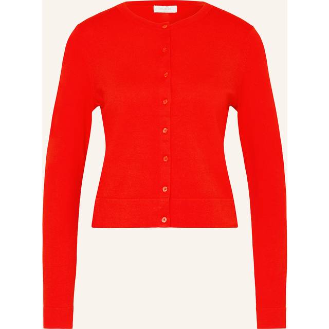 Hobbs Michelle Relaxed Fit Cardigan, Scarlet Red