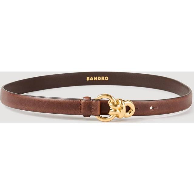 Ceinture en cuir à boucle fantaisie - Marron - 2