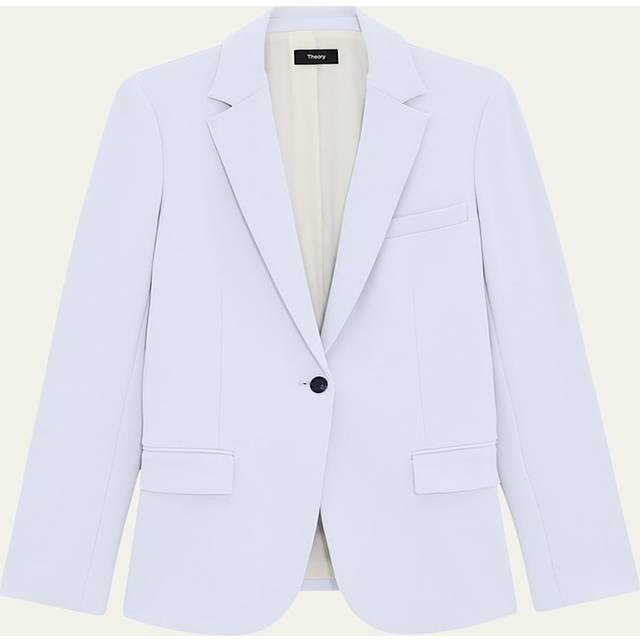 Admiral Crepe One-Button Staple Blazer - Pearl Blue - 14