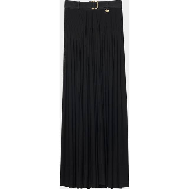 Burberry Pleated cotton-blend maxi skirt - black (UK 10)