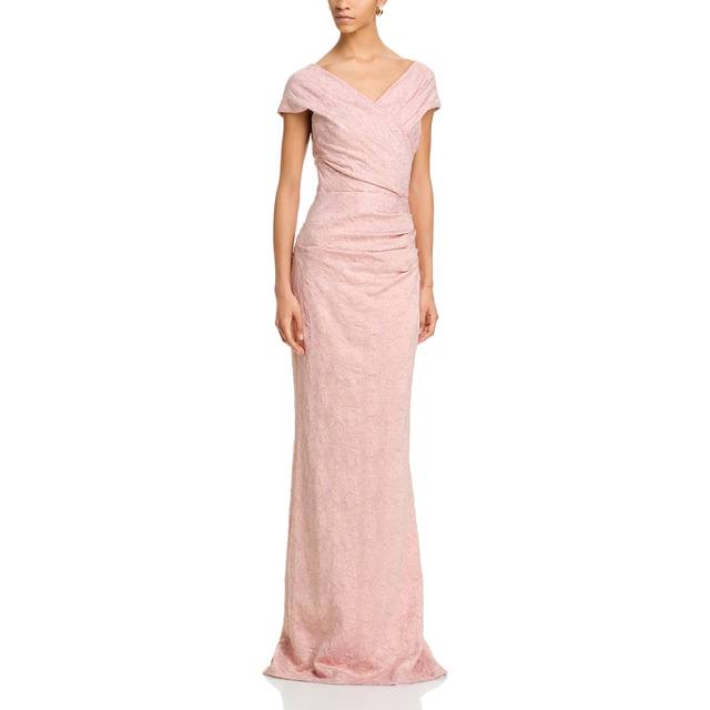 Teri Jon By Rickie Freeman Metallic Jacquard Gown