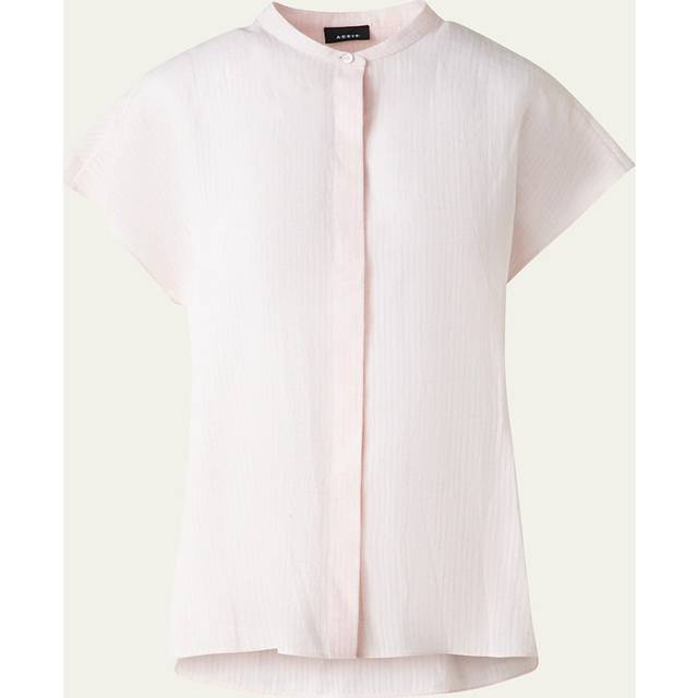 Linen Voile Button-Front Blouse - PALE PINK - 6