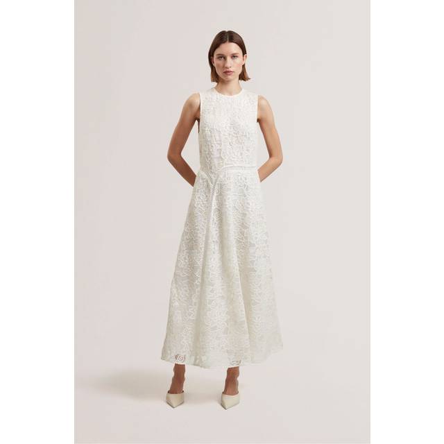 Ted Baker Darlei Lace A-Line Midi Dress, White