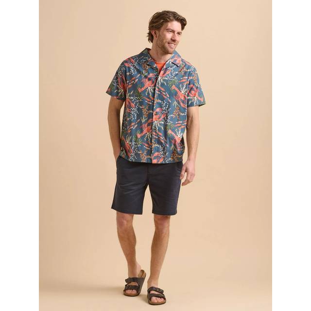 Brakeburn Cotton Regular Fit Lobster Print Shirt, Blue