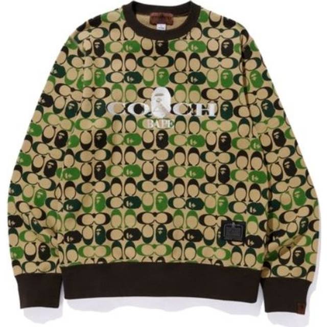 A Bathing Ape x COACH Crossover Crewneck Round Neck - TAN - XL