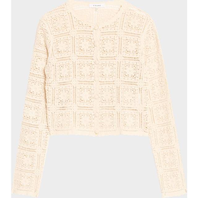 Frame Crochet cotton cardigan - white (UK 10)