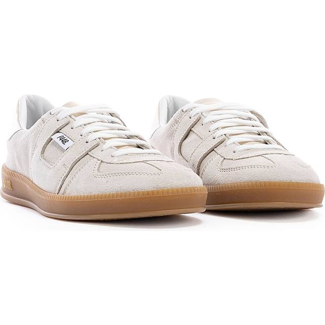 Leather Trainers Sand Rubber Sole